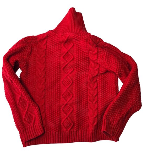 Jane & Jack Bradbury Red Cable Knit Sweater Size 5 - Picture 3 of 5